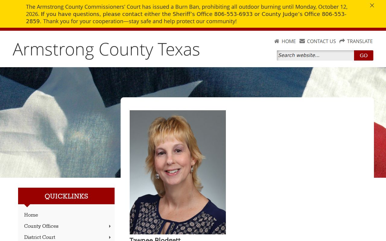 Armstrong County court docket clerk and e-filing page